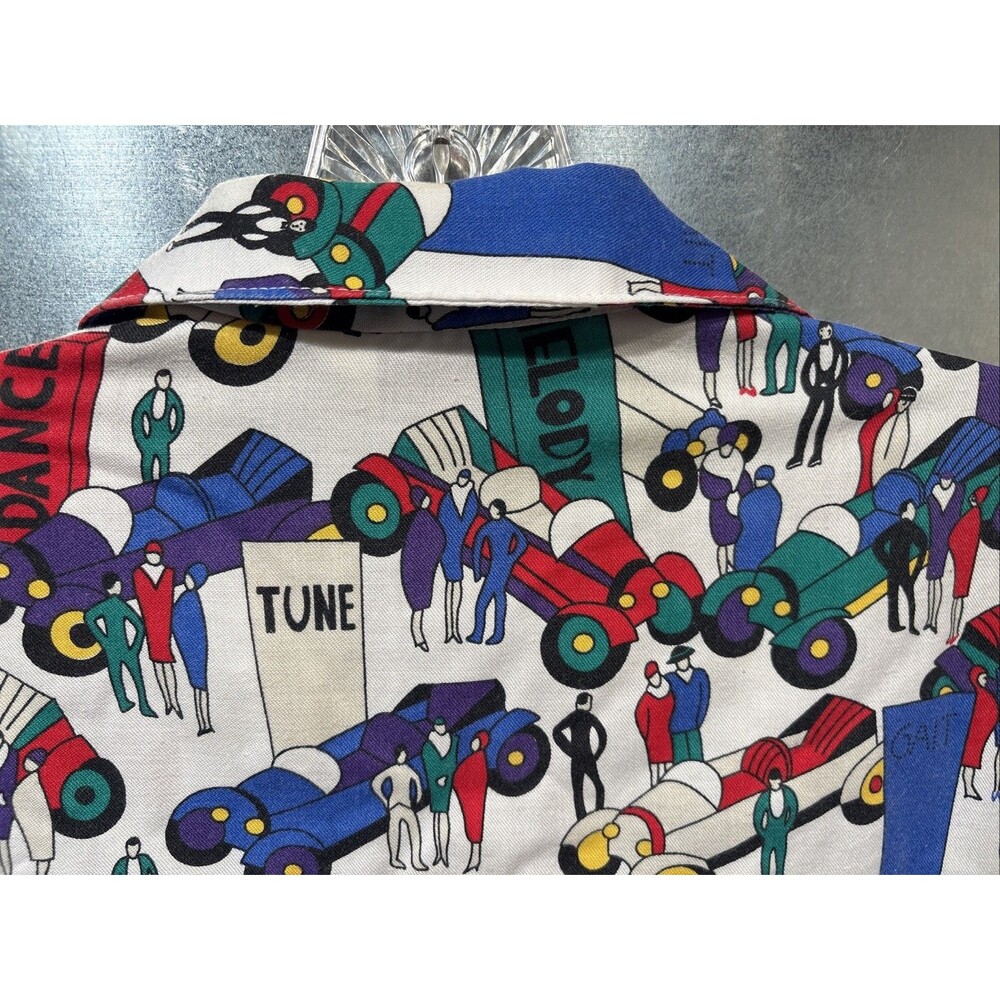 Vintage Cheryl Tiegs Sears Button Up Shirt Women sz 8 Stylized Print 1/2 Sleeve - Picture 5 of 16